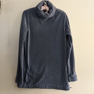 Nike Dry Fit Fleece Turtleneck Therma Pullover Women Sweater Blue Medium